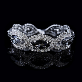 Free Valentine Silver Crystal Bracelet-Bracelet-Kirijewels.com-Grey-Kirijewels.com