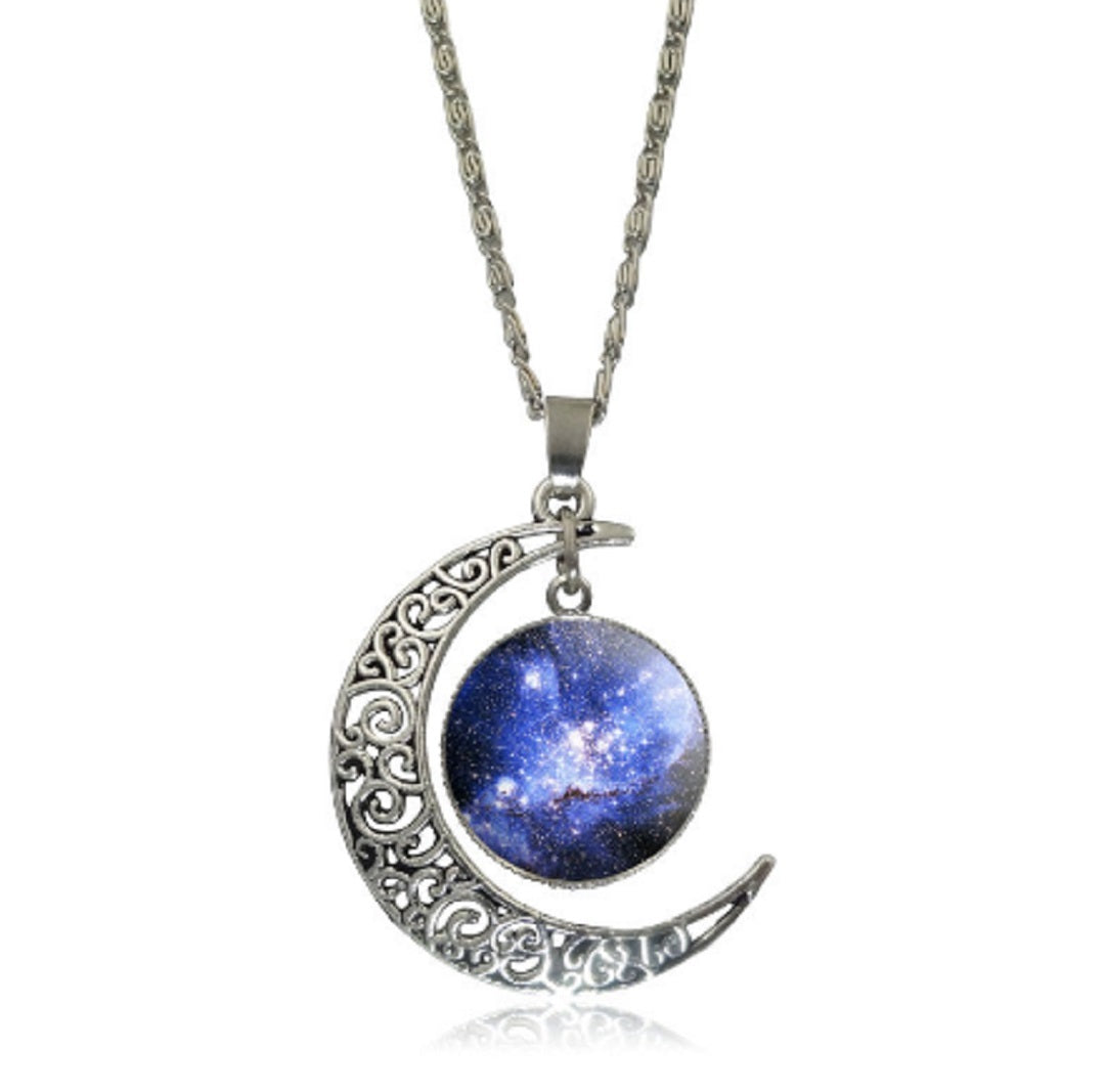 Hollow Moon Galaxy Necklace