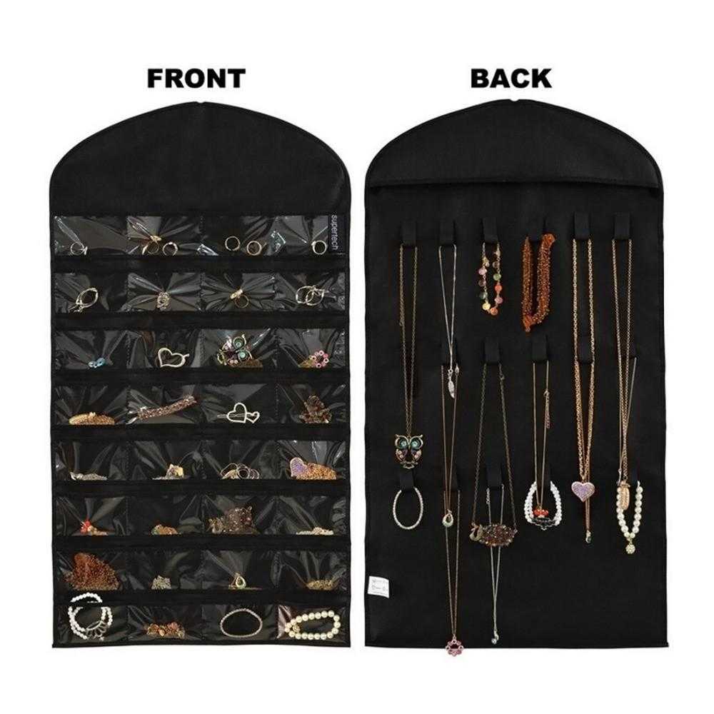 Free Kiri Dual Sides Jewelry Organizer-Jewelry Home Storage-Kirijewels.com-Black-Kirijewels.com