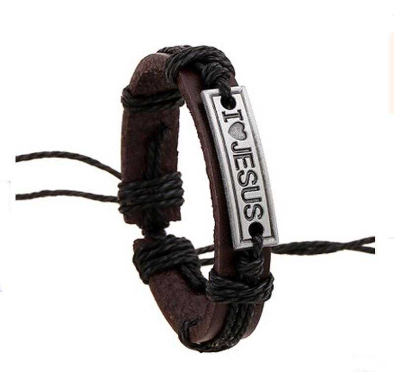Jesus Leather Bracelet-Bracelet-Kirijewels.com-Pink-Kirijewels.com