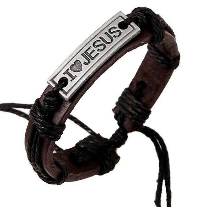 Jesus Leather Bracelet-Bracelet-Kirijewels.com-Pink-Kirijewels.com