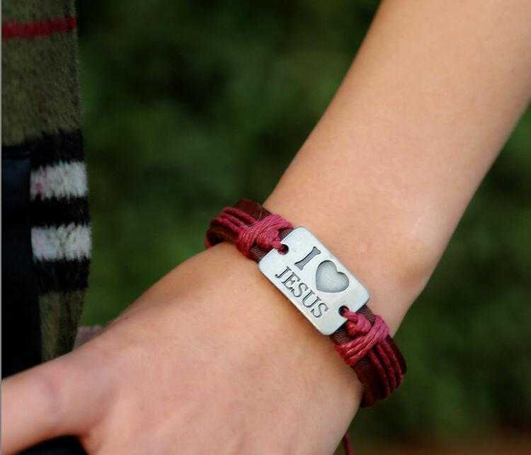 Free Jesus Leather Bracelet-Bracelet-Kirijewels.com-Pink-Kirijewels.com