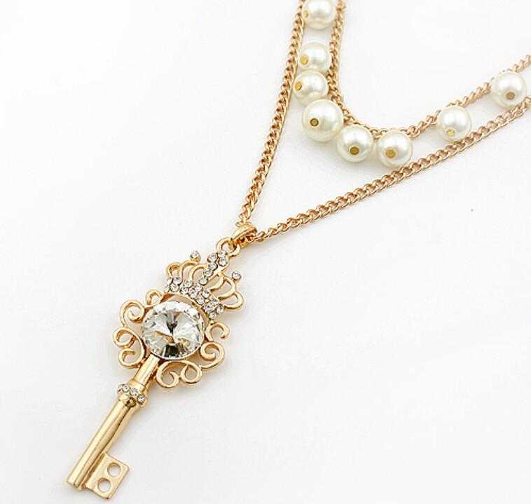 Key Chain Necklace-Necklace-Kirijewels.com-Antique Gold Plated-Kirijewels.com