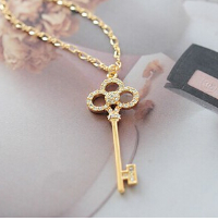 Key Chain Necklace-Necklace-Kirijewels.com-Antique Gold Plated-Kirijewels.com