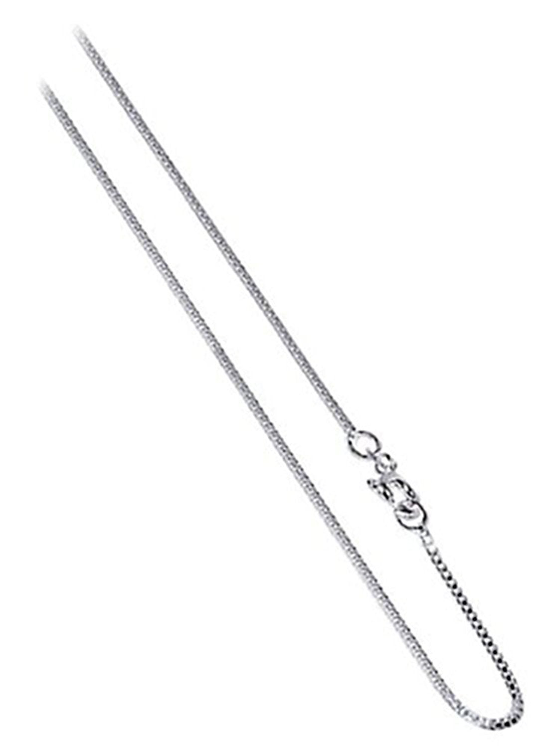 Kolye Sterling Silver Slim Box Chain Necklace-Chain Necklaces-Kirijewels.com-40cm 16in-Silver-Kirijewels.com