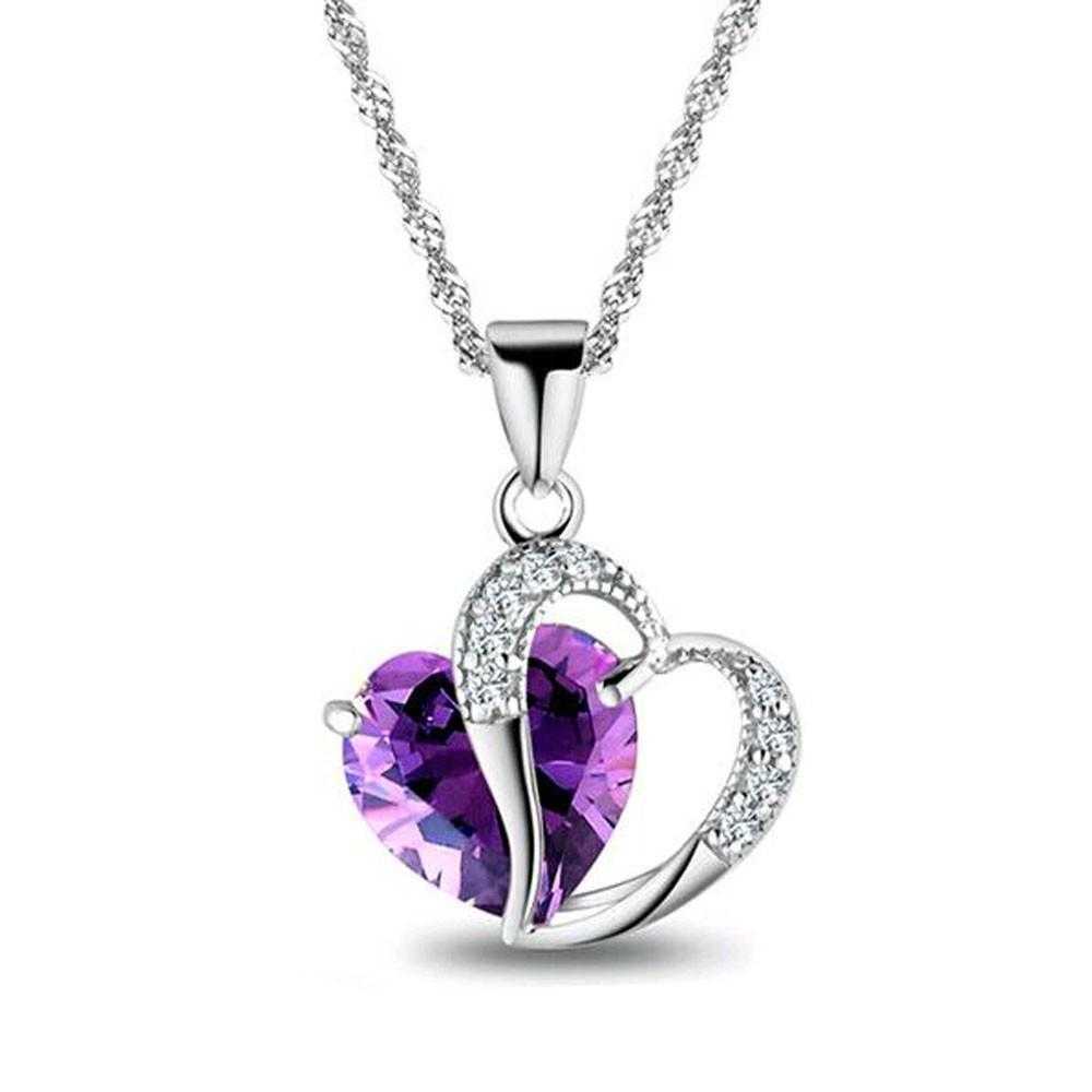 Lady's Heart Pendant Necklace-Necklace-Kirijewels.com-Purple-Kirijewels.com