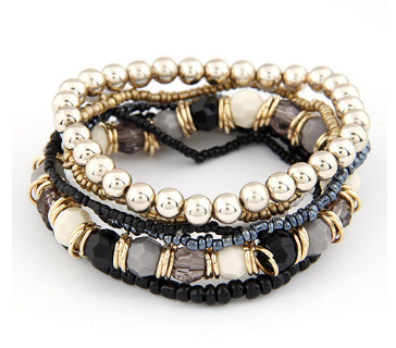 Free Multi Layer Beads Bracelet-Bracelet-Kirijewels.com-Black-Kirijewels.com