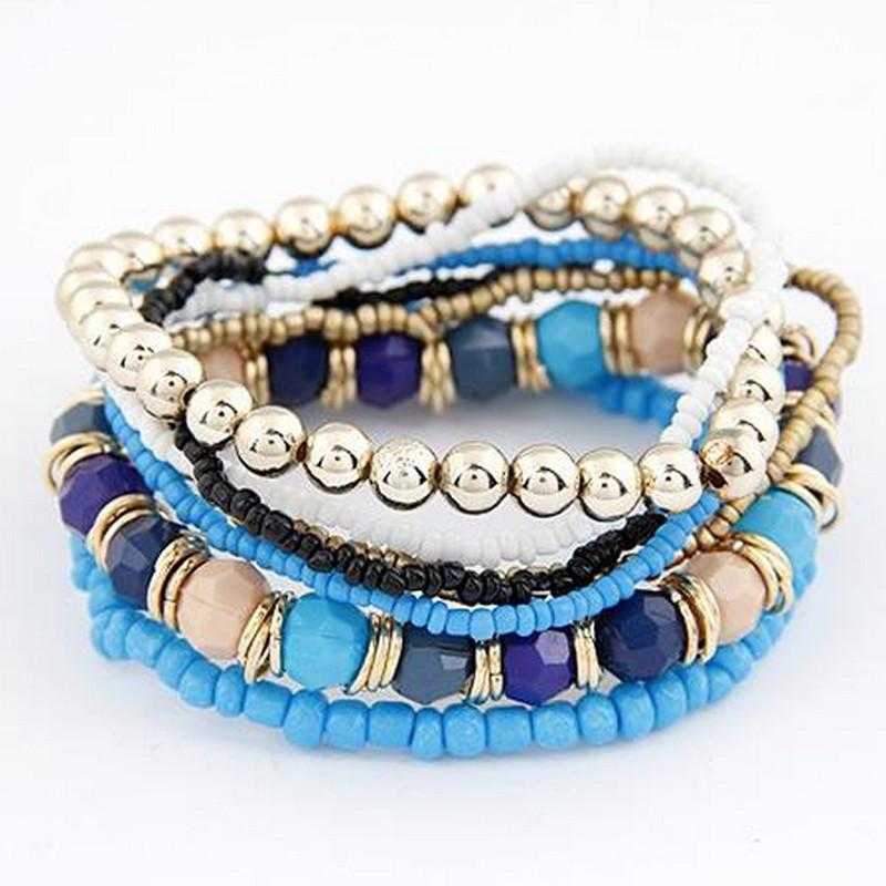 Multi Layer Beads Bracelet-Bracelet-Kirijewels.com-Blue-Kirijewels.com