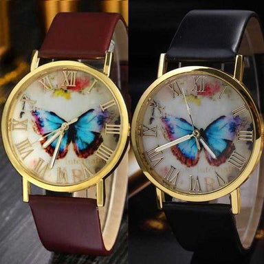 Free Leather Butterfly Watch Band-Watch-Kirijewels.com-Brown-Kirijewels.com