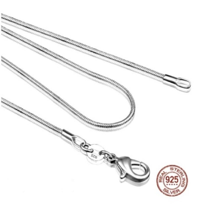 Lobster Clasp silver snake chain necklace/2