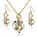 Free LongWay Austrian Crystal Heart Jewelry Set-Jewelry Set-Kirijewels.com-Gold Blue-Kirijewels.com