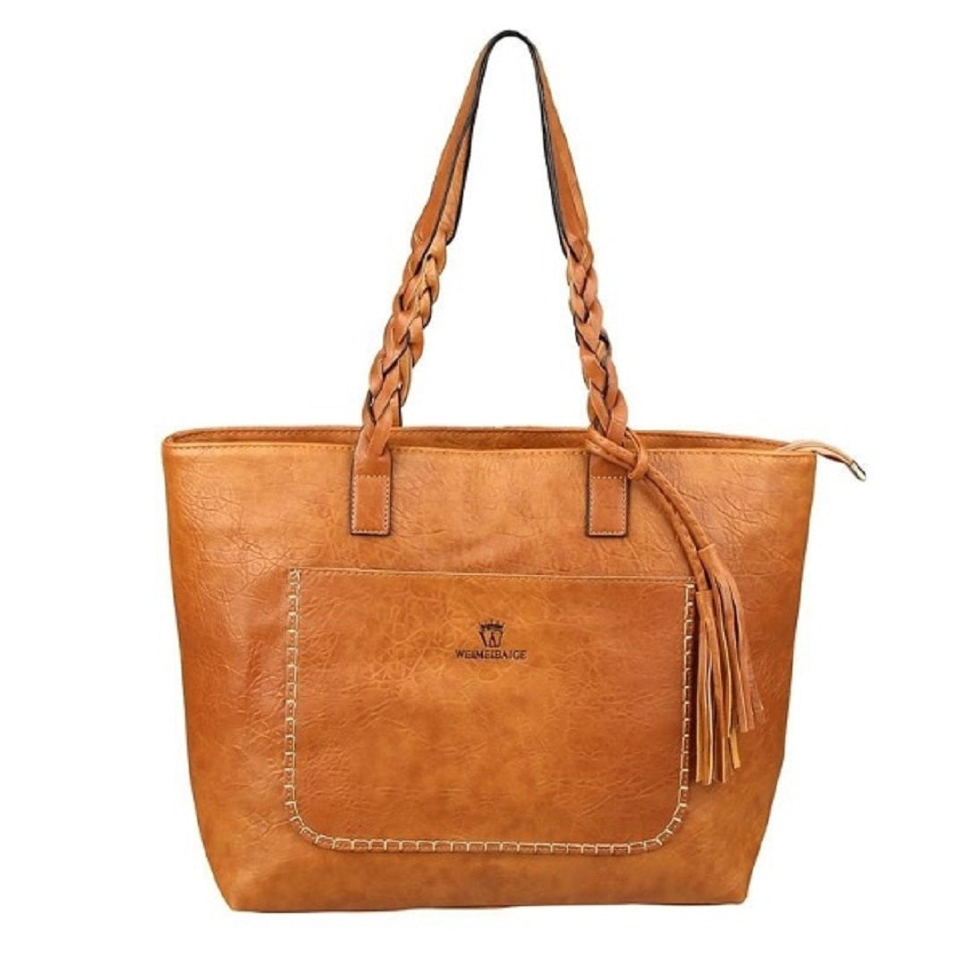 Luxury Moon PU Leather Tassel Handbag