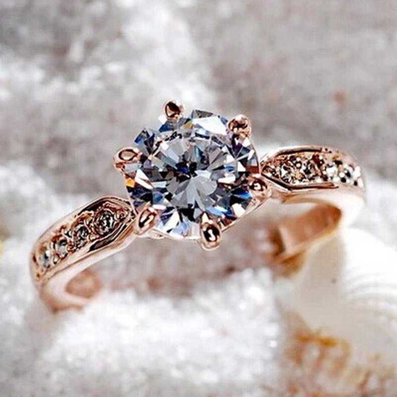 Sterling Silver Luxury Engagement Ring-Rings-Kirijewels.com-6-Rose Gold Plated-Kirijewels.com