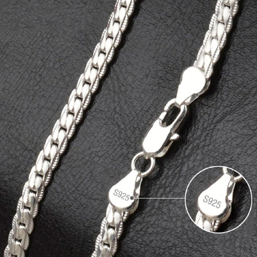 Sarah 925 Sterling Silver Full Sideways Wedding Necklace