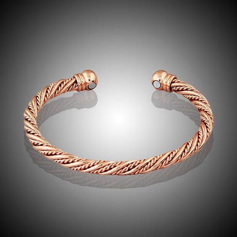 Free Magnetic Energy Healing Twisted Chain Bracelet-Bracelet-Kirijewels.com-Rose Gold Plated-Kirijewels.com