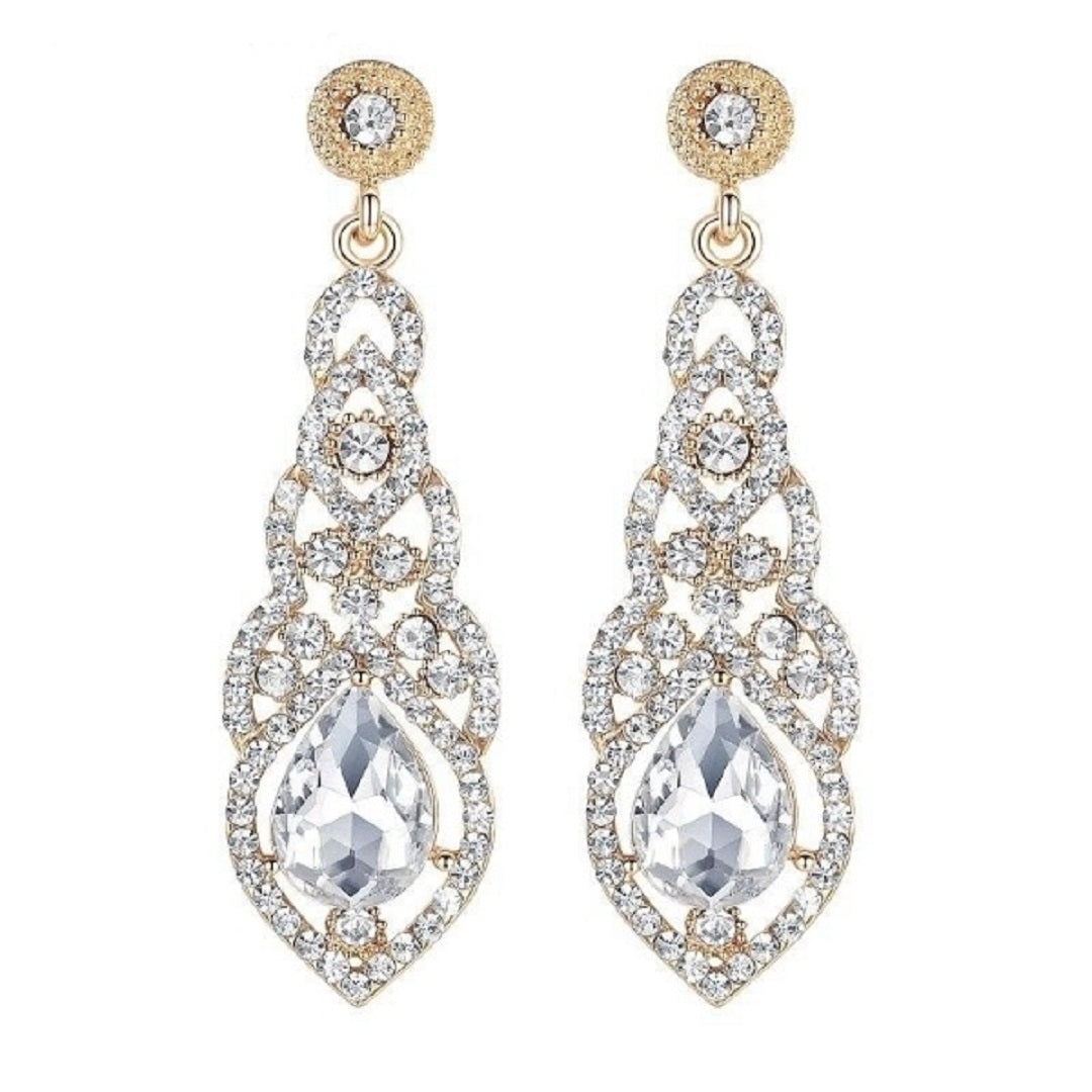 Mecresh Long Crystal Wedding Earrings