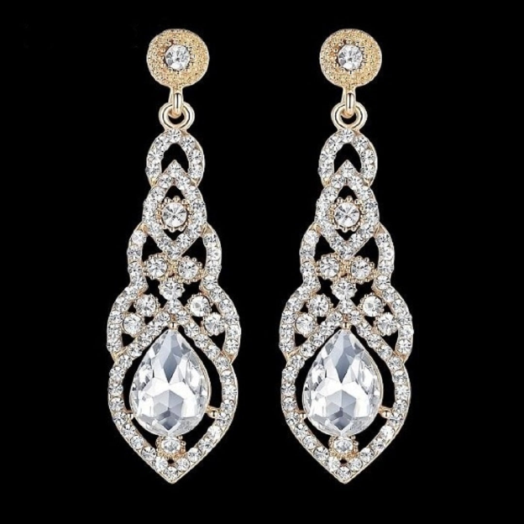 Mecresh Long Crystal Wedding Earrings