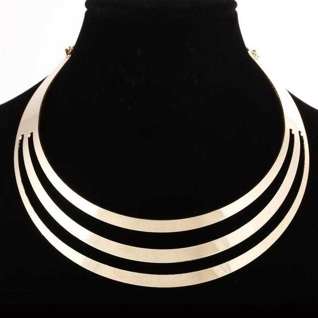 Free Choker Metal Necklace-Necklace-Kirijewels.com-Gold-Kirijewels.com