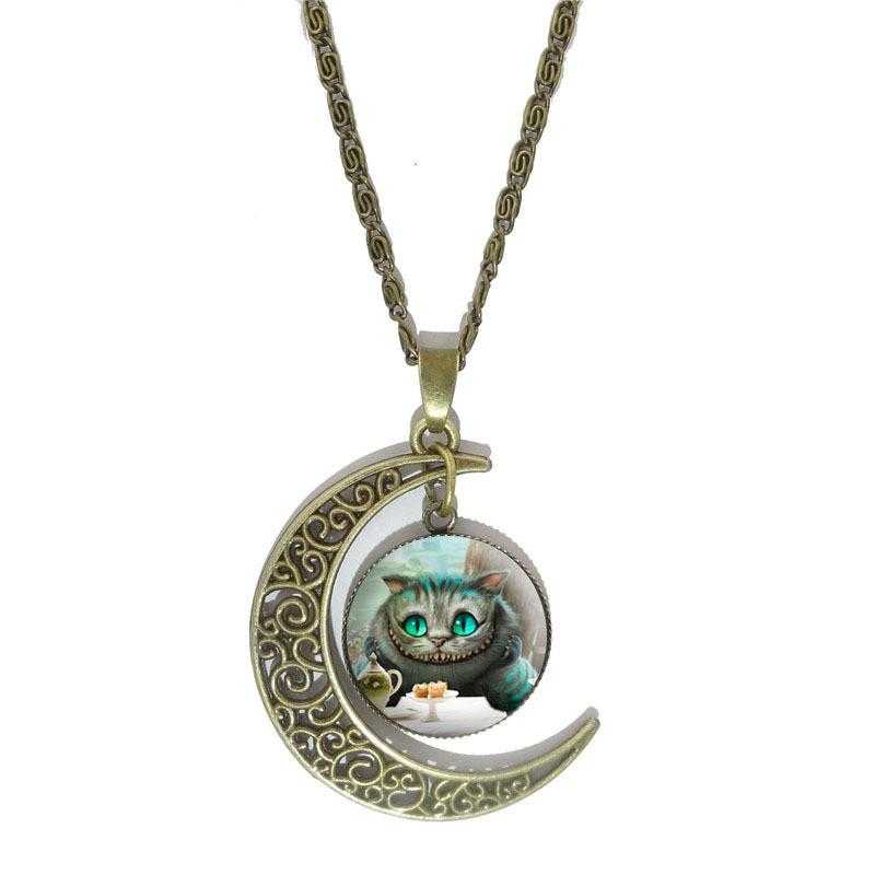 Moon Cat Necklace-Necklace-Kirijewels.com-Green IB2396-Kirijewels.com