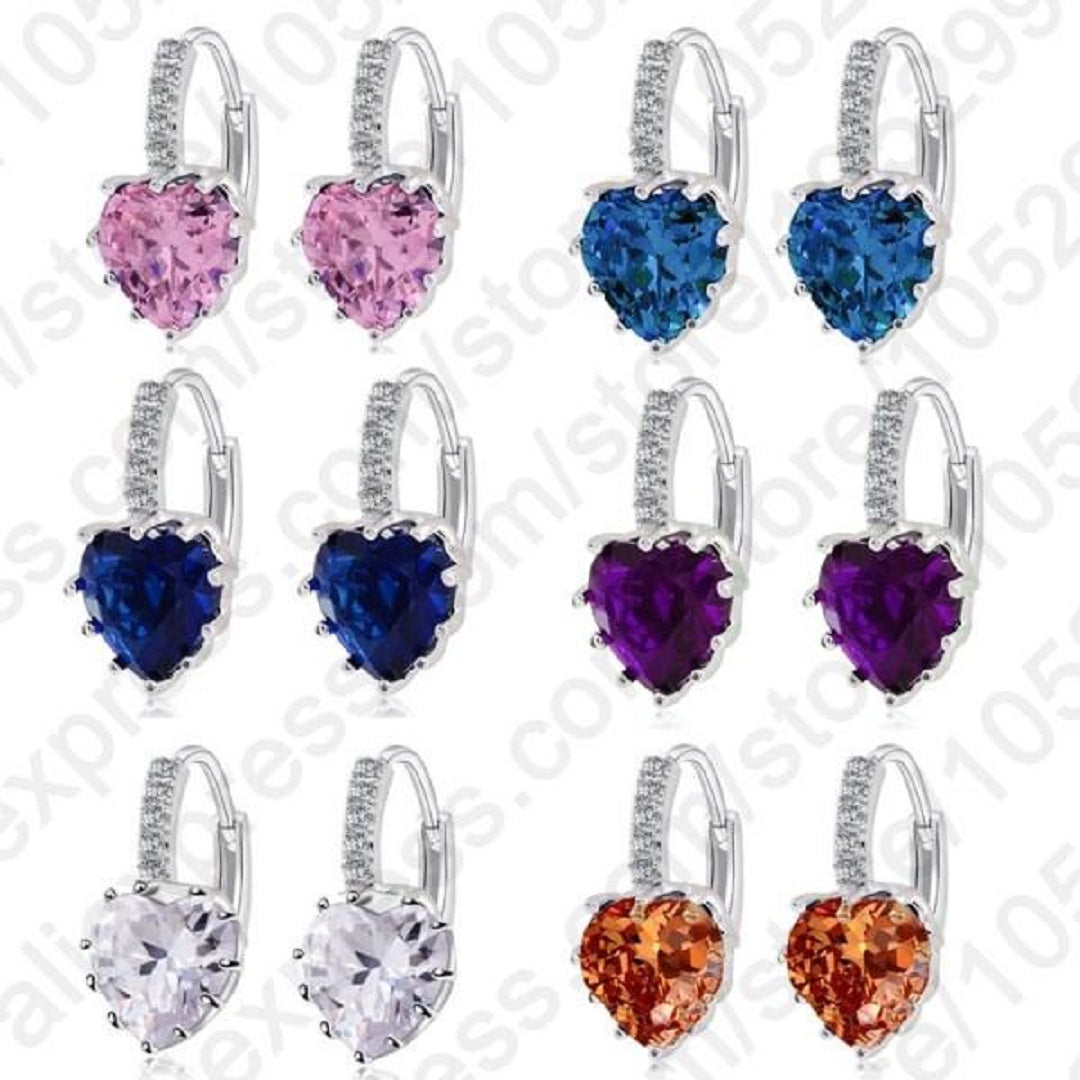 Real Pure Sterling Silver Cubic Zirconia Earrings