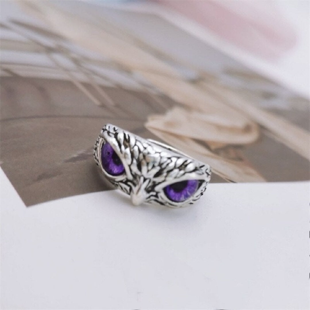 Archimedes Multicolor Eyes Owl Ring