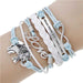 Leather Charm Bracelet-Bracelet-Kirijewels.com-light blue & white 12-2pcs-Kirijewels.com