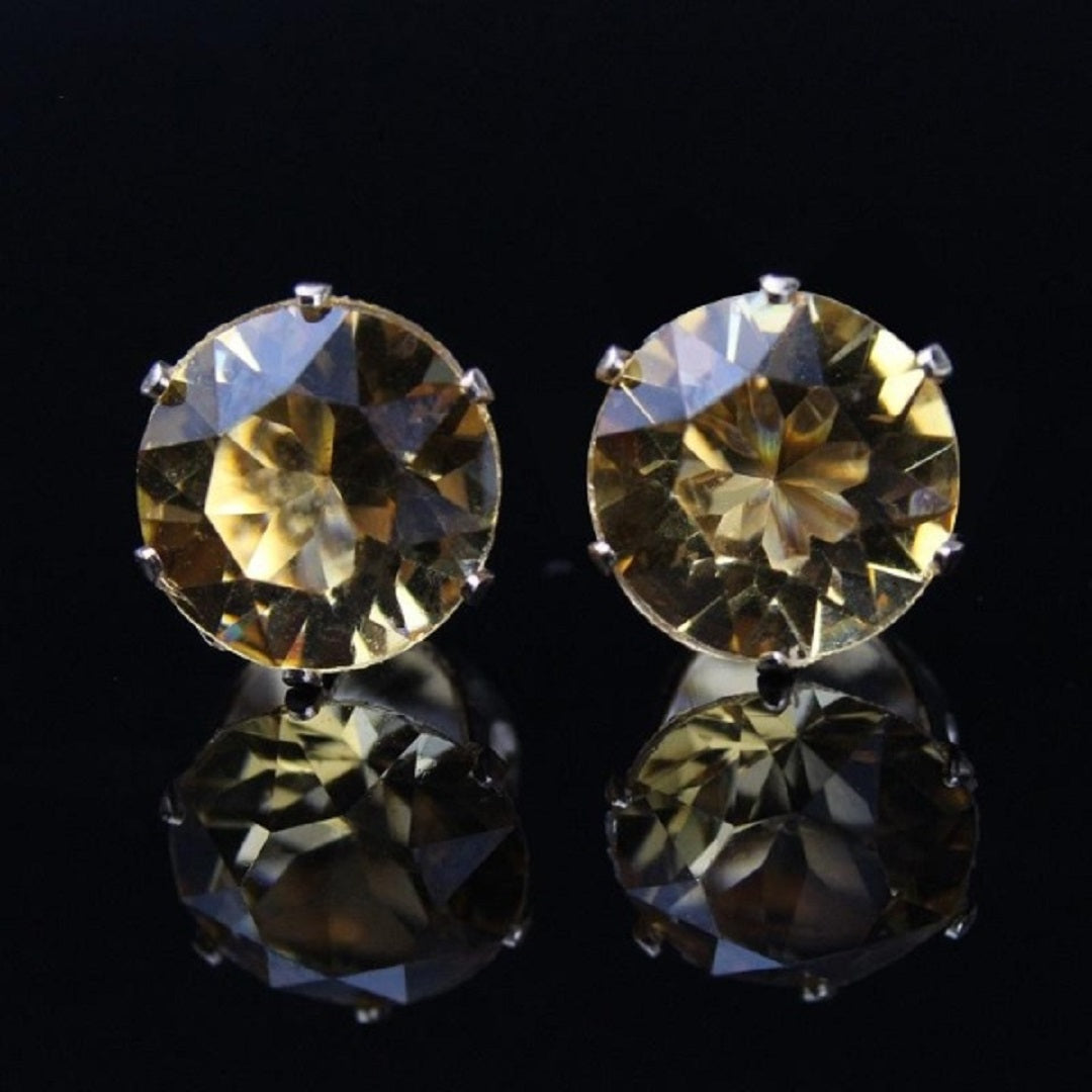 Round Rhinestone Crystal Stud Earrings