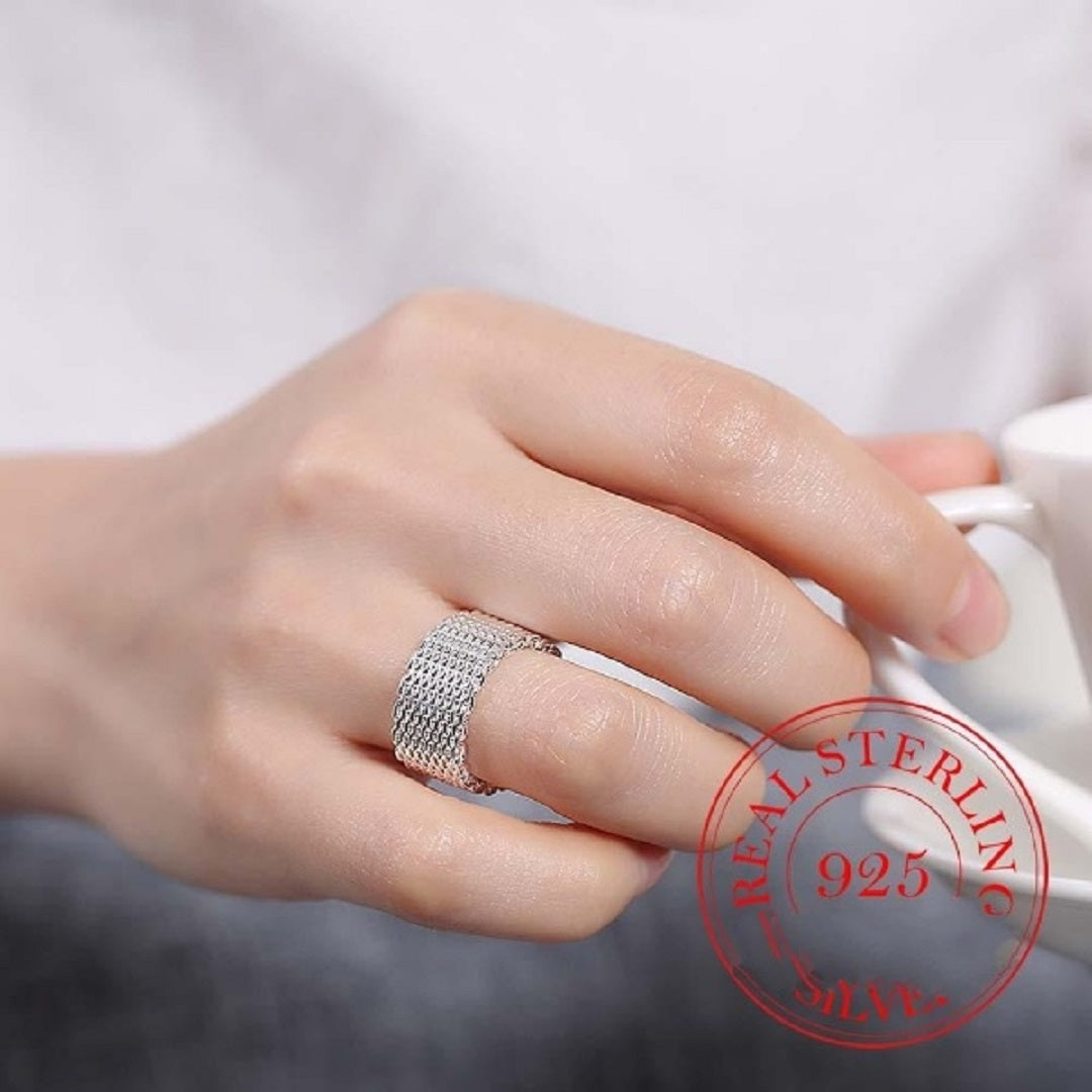 Personality 925 Sterling Silver Weaving Wedding Ring