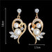 Elegant Gold Plated Zircon Heart Simulated Pearl Jewelry Set-Jewelry Set-Kirijewels.com-Gold-Kirijewels.com