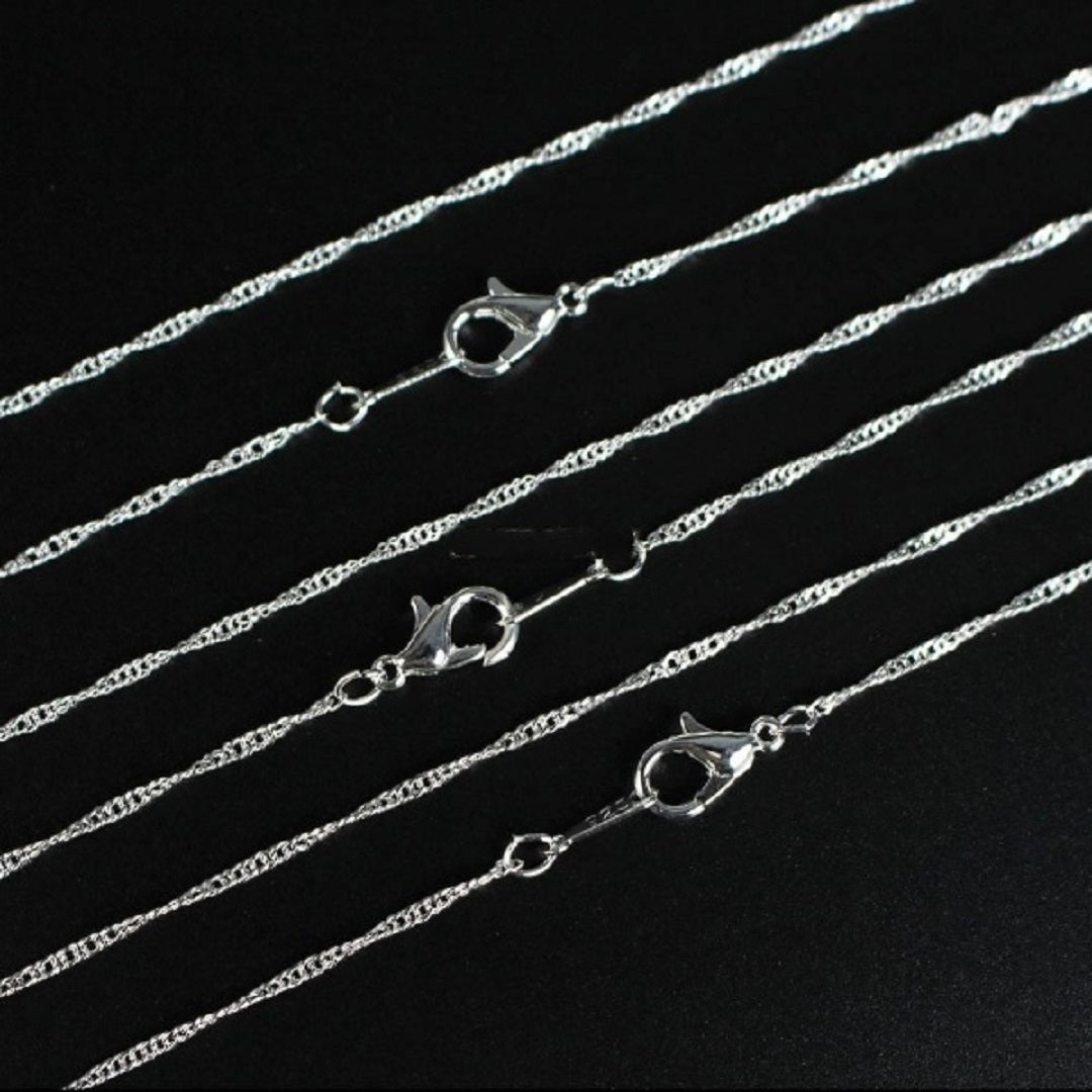 Bella Water Wave Silver Plated Chain Necklace