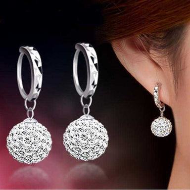 Free Sterling Silver Princess Ball Stud Earrings-earrings-Kirijewels.com-Kirijewels.com