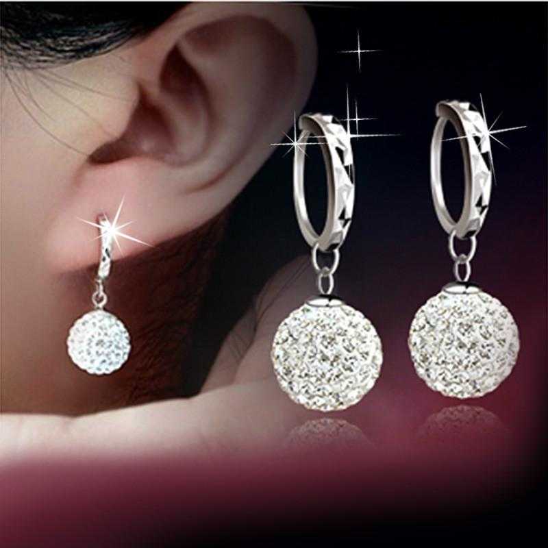Free Sterling Silver Princess Ball Stud Earrings-earrings-Kirijewels.com-Kirijewels.com