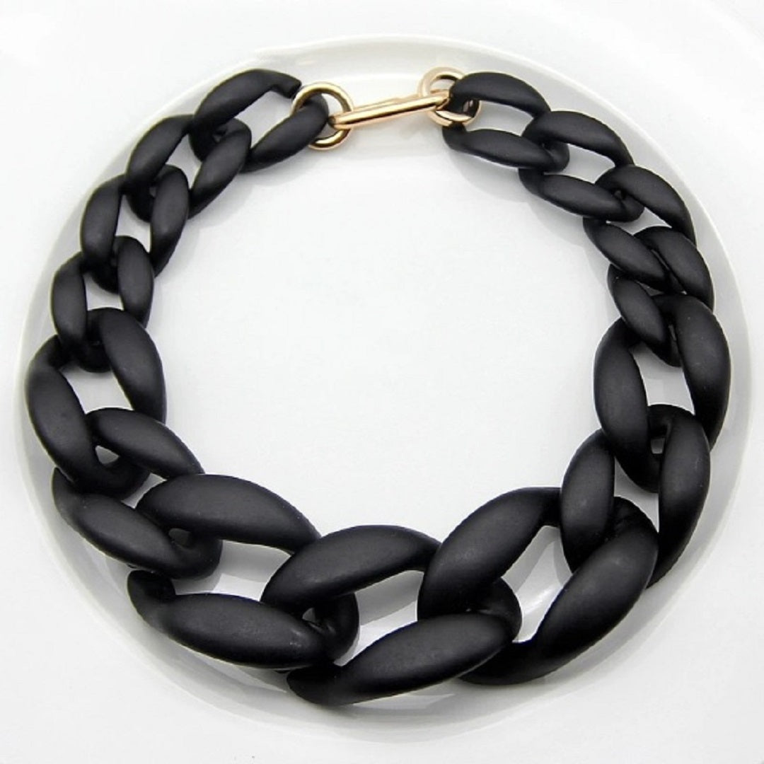 Ella Bohemian Frosted Plastic Choker Necklace