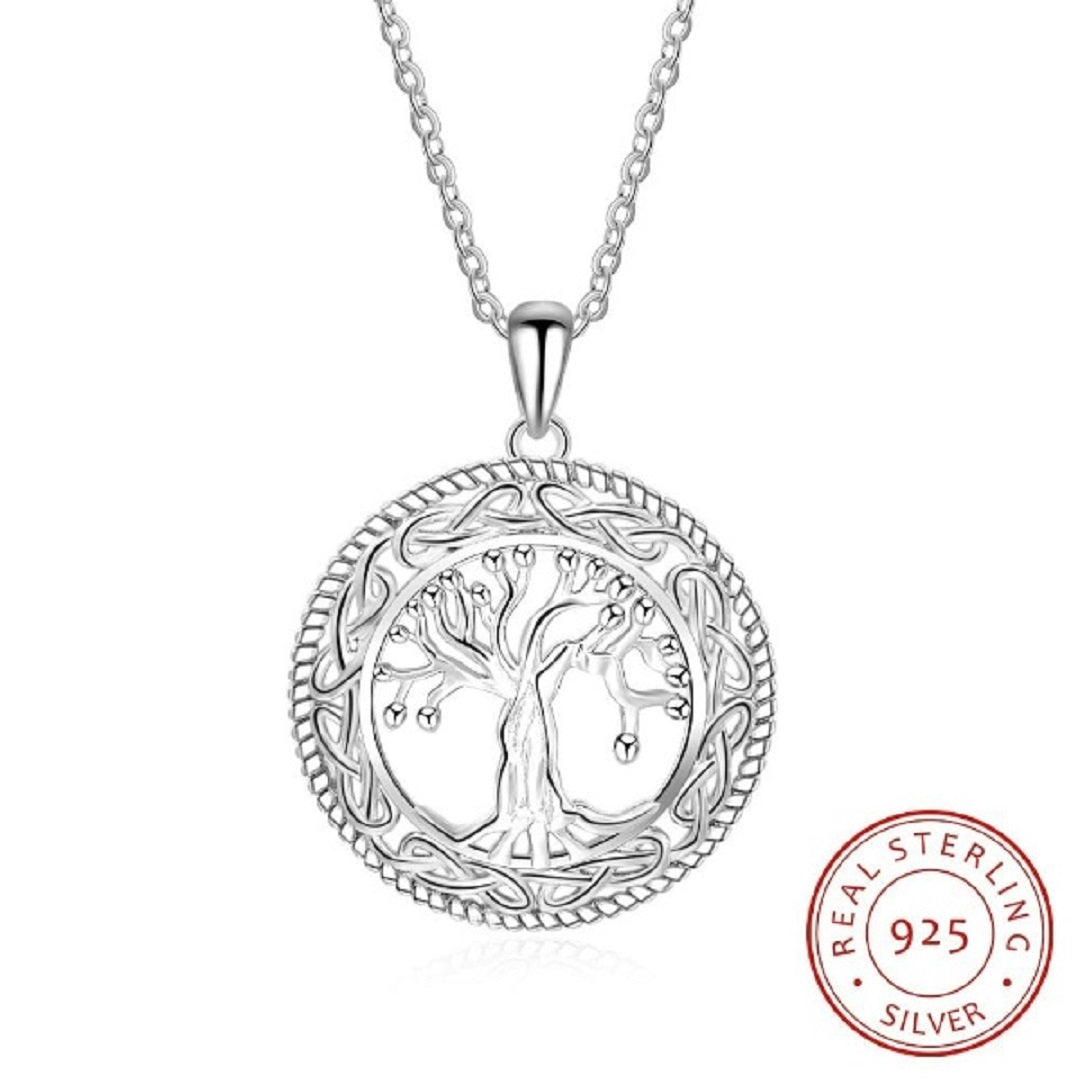 Real 925 Sterling Silver Tree Of Life Necklace