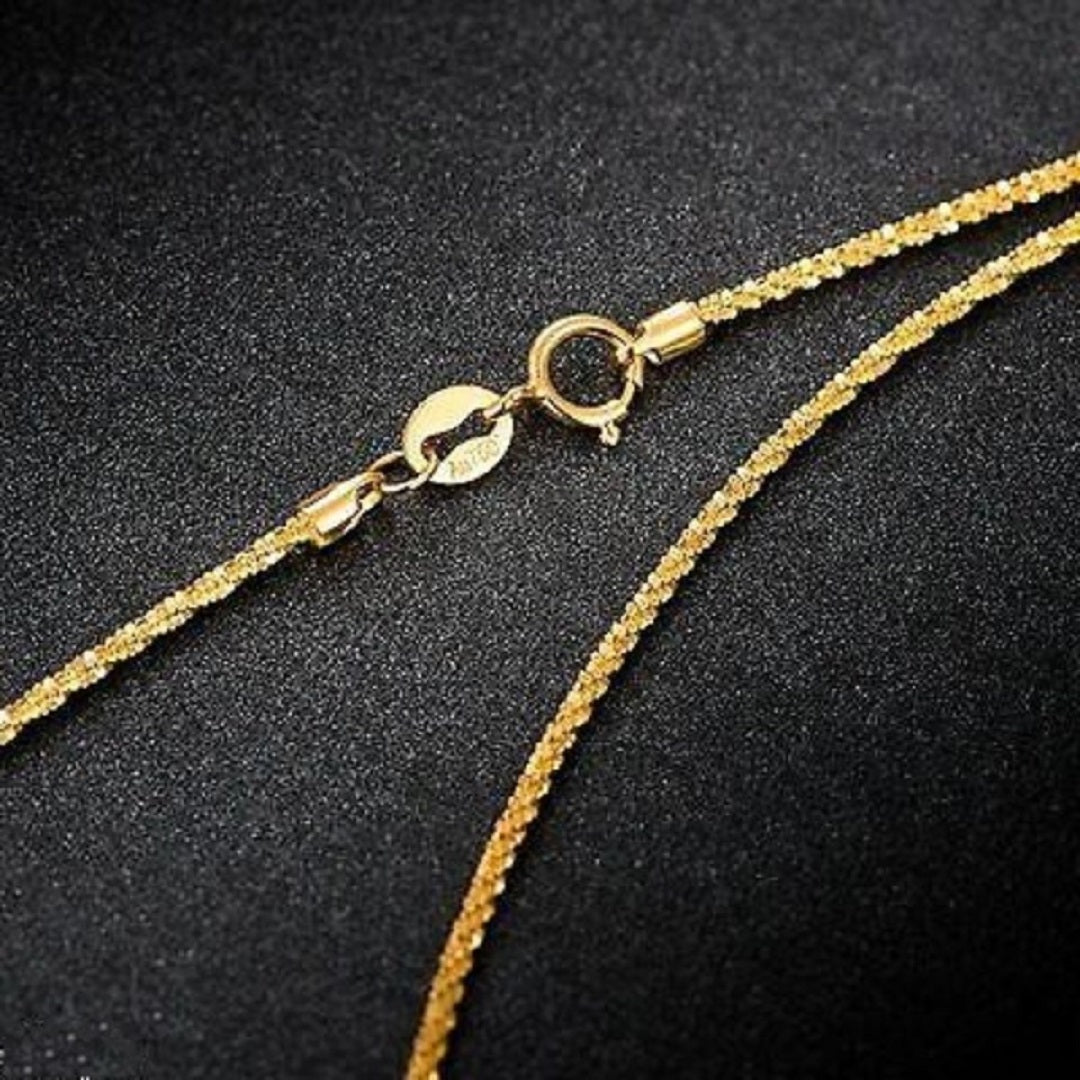Full Star Real 18K Yellow Gold Necklace