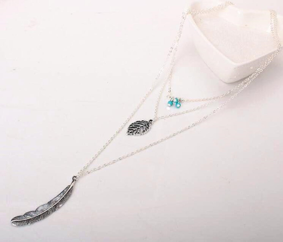 Long Chain Feather Necklace