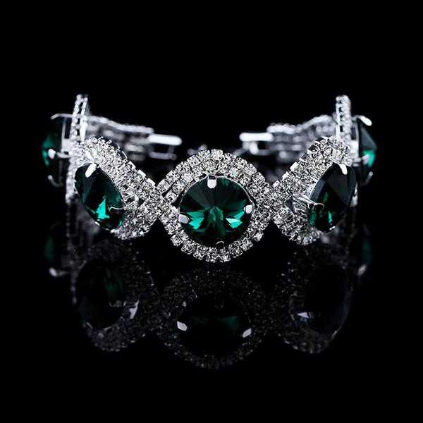 Free Valentine Silver Crystal Bracelet-Bracelet-Kirijewels.com-Green-Kirijewels.com