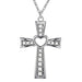 Silver Plated  CZ Crystal Zircon Stone Cross Necklace - Kirijewels.com