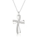 Silver Plated  CZ Crystal Zircon Stone Cross Necklace - Kirijewels.com