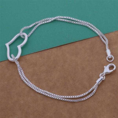 Free Sterling Silver Heart Love Bracelet-Bracelet-Kirijewels.com-Silver Heart-Kirijewels.com