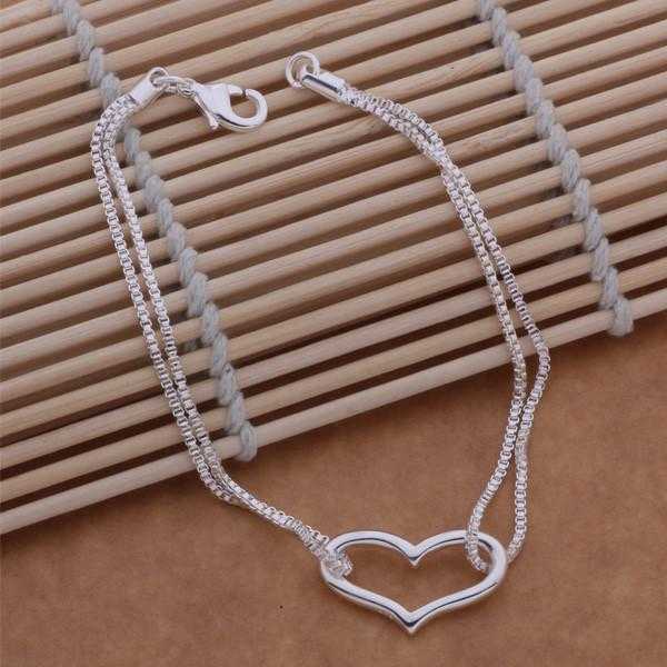 Free Sterling Silver Heart Love Bracelet-Bracelet-Kirijewels.com-Silver Heart-Kirijewels.com