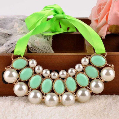 Free Simulated Pearl Necklace-Necklace-Kirijewels.com-Light Green-Kirijewels.com