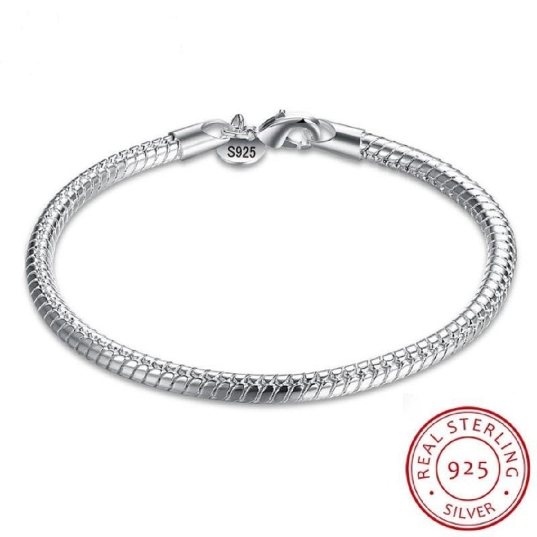 Smooth Snake 100% Original 925 Sterling Silver Charm Bracelet