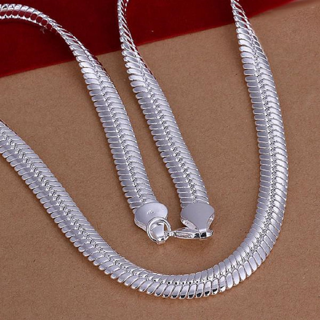 Lobster Clasp Sterling Silver Smooth Chain Necklace