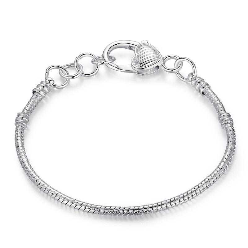 Sterling Silver Snake Chain Bracelet-Bracelet-Kirijewels.com-20CM LOVE-silver-Kirijewels.com