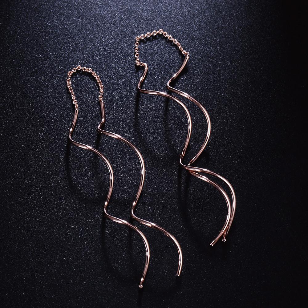 Spiral Earrings-Drop Earrings-Kirijewels.com-White Gold-Kirijewels.com