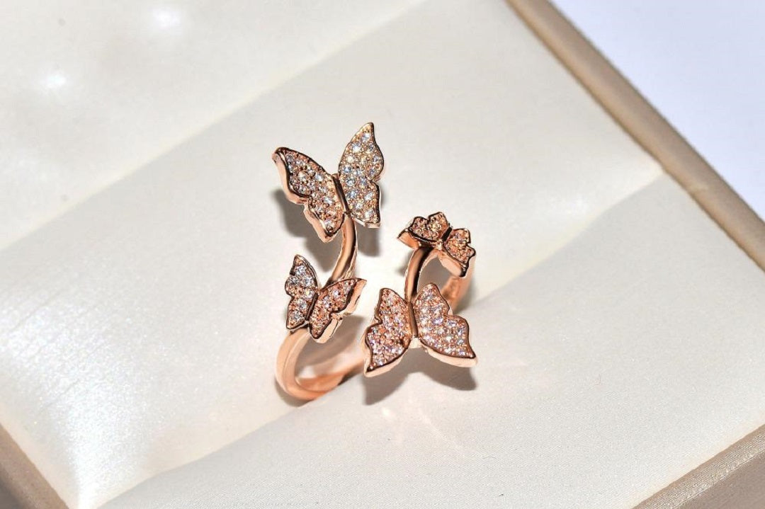 Hanging Temperament Butterfly Ring