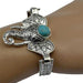 Silver Turquoise Bracelet-Bracelet-Kirijewels.com-Elephant-silver turquoise-Kirijewels.com