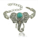 Free Silver Turquoise Elephant Bracelet-Bracelet-Kirijewels.com-Elephant-turquoise-Kirijewels.com