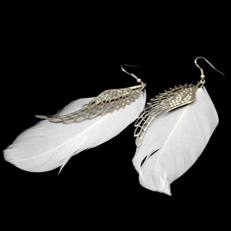 Free Long Feather Luxury Statement Earrings-earrings-Kirijewels.com-Kirijewels.com